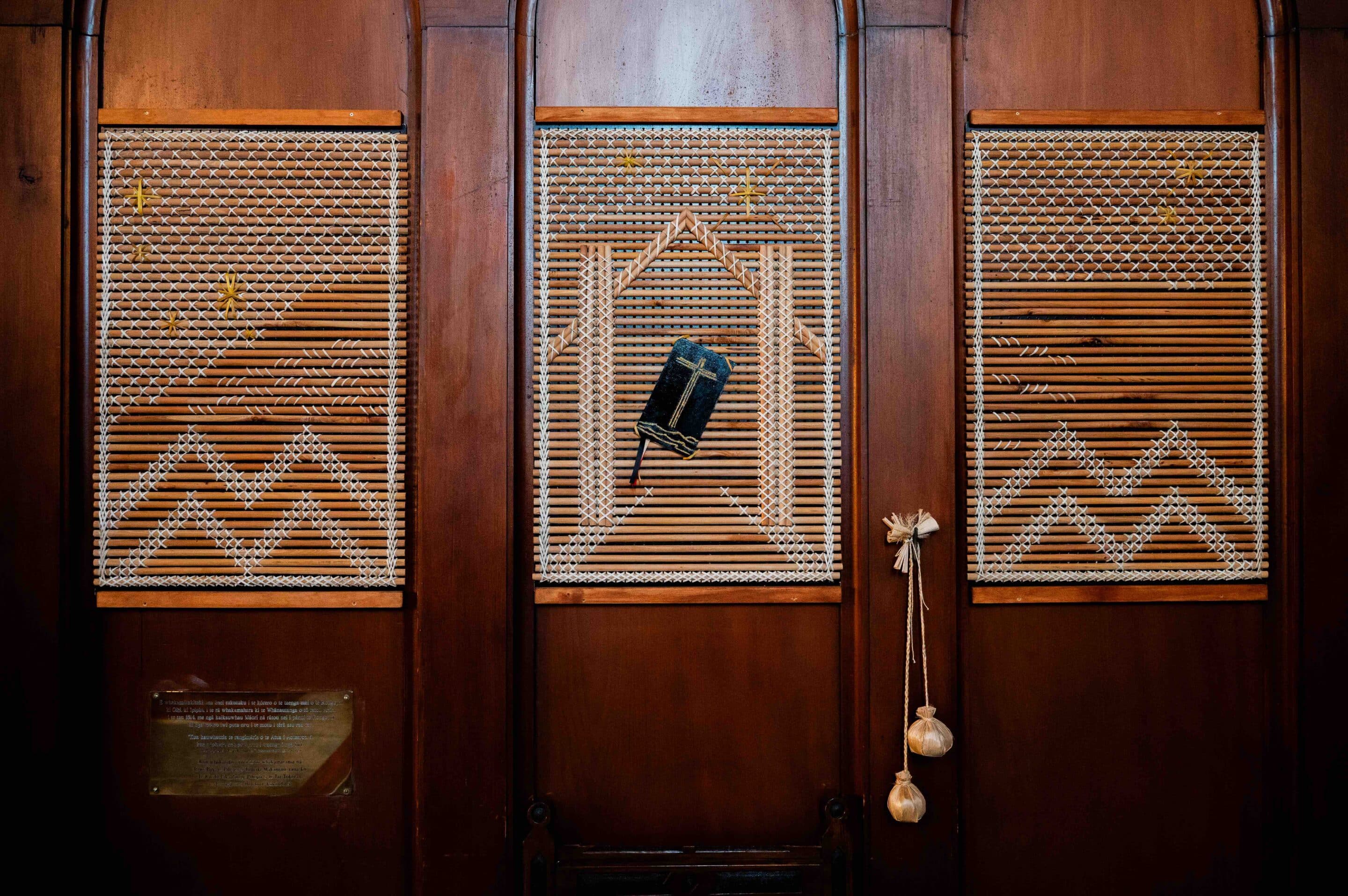 Te Mīhana Māori - Tukutuku Panel 1 - Te Ana Tapu (Church of the Holy Sepulchre), Auckland