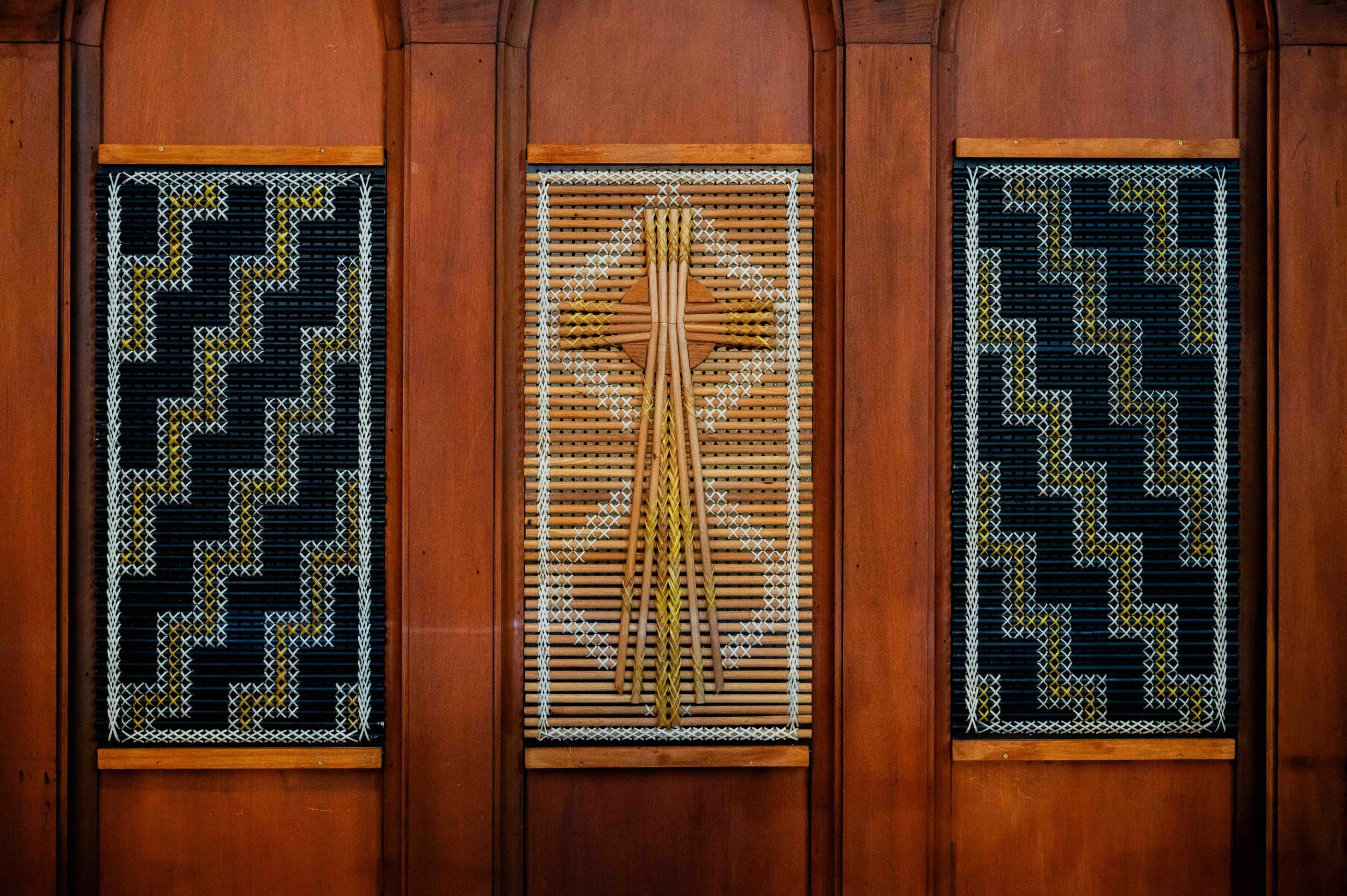 Te Mīhana Māori - Tukutuku Panel 5 - Te Ana Tapu (Church of the Holy Sepulchre), Auckland