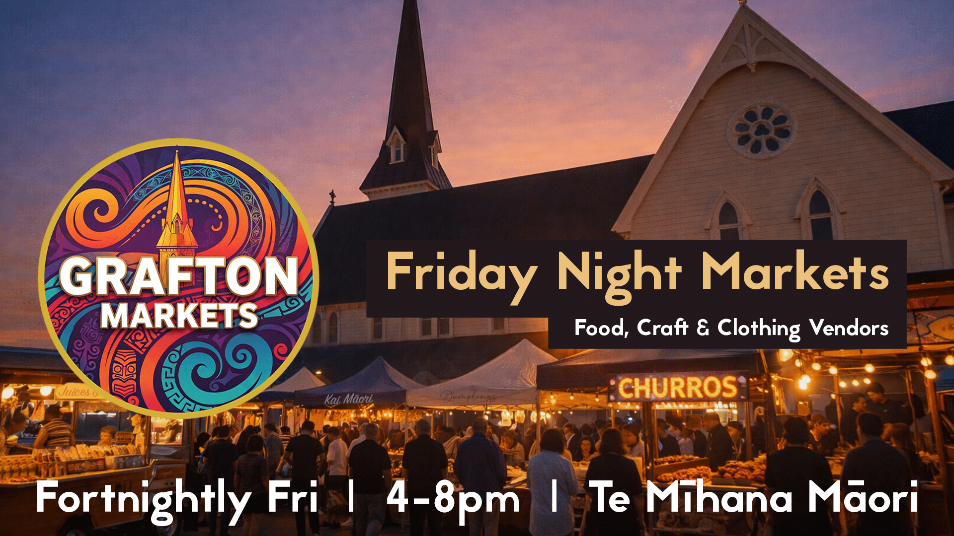 Te Mīhana Māori - Grafton Night market - Fortnightly Friday - 4-8pm - 2 Burleigh Street, Grafton